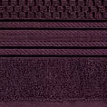 Ręcznik kąpielowy 70x140 cm bawełniany kolor ciemnofioletowy zdobiony subtelnymi paseczkami 500 g/m2 DAVOS