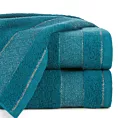 Ręcznik kąpielowy 50x90 cm bawełniany kolor ciemnoturkusowy z ozdobną bordiurą 500 g/m2 NESSY