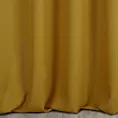 Zasłona szyta na flexach STYLE musztardowa o naturalnym charakterze, z widocznym, ozdobnym splotem