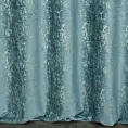 Zasłona szyta na taśmie 5 cm MALLORCA turkusowo złocista z miękkiej tkaniny szenilowej przetykanej błyszczącą nicią