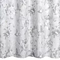 Zasłona srebrno, stalowa zdobiona nadrukiem kwiatów 140x250 cm przelotka - SIENNA