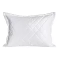 Poszewka na poduszkę 50x70 cm welwetowa, biała zdobiona geometrycznymi przeszyciami RIA 6 Eurofirany Premium
