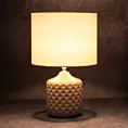 Lampka ceramiczna dekoracyjna KAYA zdobiona wytłaczanym wzorem