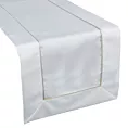 Bieżnik na stół biały 40x180 cm MADELE z delikatną złotą lamówką