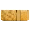 Ręcznik kąpielowy 90x150 cm bawełniany kolor musztardowy z welwetową bordiurą 500 g/m2 JESSI