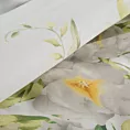 Pościel 220x200 cm bawełniana kolor biały, jasnozielony z subtelnym botanicznym wzorem SPRING 22