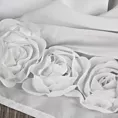 Komplet 2 szt. firan białych z tkaniny szyfonowej zdobiona pasem 3D róż, w zestawie troczek 140x270 cm taśma - ROSES Eva Minge