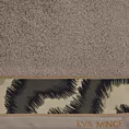 Ręcznik do rąk 30x50 cm bawełniany kolor ciemnobeżowy,czarny z designerską bordiurą 500 g/m2 EVA 24 Eva Minge