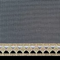 Firana biała z gładkiej matowej mikrosiateczki z ozdobną złotą koronką 300x150 cm przelotka CASSIE