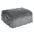 Narzuta na fotel-koc o strukturze miękkiego futra 70x160 cm srebrna TIFFANY Design 91