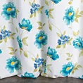 Zasłona biało, niebieska w niebieskie kwiaty 140x250 przelotka - ALMA