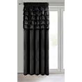 Zasłona welwetowa czarna zdobiona falbanami 140x270 cm taśma - AURA