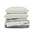 Pościel 220x200 cm z mikrowłókna kolor biały, grafitowy z motywem pasów VERANO3 design 91
