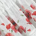 Zazdrostka biało, czerwona z etaminy w stylu sielankowym w kwiaty maków 150x30 cm tunel MARI