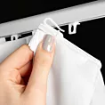 Firana biała z szyfonu zdobiona aplikacją 80x270 cm (wymiar podany na gotowo) system flex - LORETA