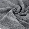 Ręcznik kąpielowy 50x90 cm bawełniany kolor stalowy z ozdobną bordiurą 500 g/m2 MILO