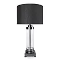 Lampa stołowa do pokoju czarna CLARA o prostej szklanej podstawie