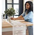 Bieżnik na stół 40x140 cm biały ażurowy MARY w stylu boho