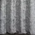 Zasłona szyta na taśmie 5 cm popielata z tkaniny z wzorem przetykanym błyszczącą nicią