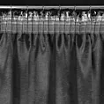 Zasłona czarno, srebrzysta zdobiona błyszczącym wzorem z tkaniny zaciemniającej 140x270 cm taśma - ELISE