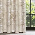 Zasłona biało, beżowa z motywem liści, zaciemniająca 140x250 cm przelotka - SAMIRA