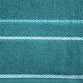 Ręcznik kąpielowy 70x140 cm bawełniany kolor ciemnoturkusowy z welwetową bordiurą i kontrastującymi paseczkami 500 g/m2 NEL
