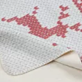 Koc bawełniano, akrylowy 200x220 cm biało, czerwony z motywem skandynawskim NOEL