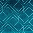 Roleta rzymska ISMENA ciemnoturkusowa z tkaniny welwetowej z geometrycznym błyszczącym nadrukiem