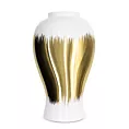 Wazon ceramiczny TALA z motywem cieniowania biało-złoty