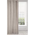 Zasłona welwetowa beżowo, srebrna z nadrukiem pepitki 140x250cm przelotka - DARCY