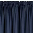 Zasłona granatowa z falbaną z tkaniny o płóciennym splocie 140x240 cm taśma - LENA