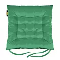 Poduszka na krzesło 40 x 40 x 6 cm dwustronna welwetowa ciemnozielona z szesnastoma pikowaniami
