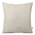 Poszewka na poduszkę 40x40 cm kremowa z geometrycznym wzorem pikowana techniką hot press BONI DESIGN 91