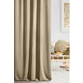 Zasłona szyta na flexach ENYA jasnobrązowa z miękkiej półmatowej tkaniny welwetowej