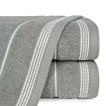 Ręcznik kąpielowy 50x90 cm bawełniany kolor jasnopopielaty ze stębnowaną bordiurą 500 g/m2 MIRA