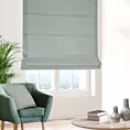 Roleta rzymska popielata ze strukturalnej tkaniny typu blackout, zaciemniająca w 100%