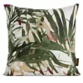 Poszewka na poduszkę 40x40 cm z satyny bawełnianej zielono, biała zdobiona nadrukiem egzotycznych liści SPRING 43