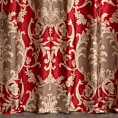 Zasłona szyta na taśmie 5 cm BRANDON bordowo złota z wyrazistym ornamentowym wzorem
