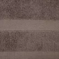 Ręcznik do rąk 30x50 cm bawełniany kolor jasnobrązowy z bordiurą w paseczki 500 g/m2 BARI