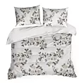 Pościel 220x200 cm z mikrowłókna kolor biały, kremowy z motywem kwiatowym INGA Design 91