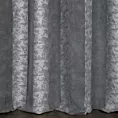 Zasłona szyta na taśmie 5 cm CALVIA1 srebrna z szenilowej tkaniny w klasyczne pionowe pasy przetykane błyszczącą nicią
