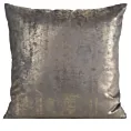 Poszewka na poduszkę 45x45 cm welwetowa stalowo, szampańska zdobiona przecieranym wzorem RENIA