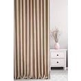 Zasłona szyta na taśmie 8 cm ciemnobeżowa z jednokolorowej gładkiej tkaniny