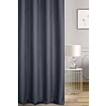Zasłona szyta na taśmie 5 cm granatowa z tkaniny o naturalnym splocie w stylu eko