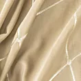 Zasłona welwetowa welwetowa beżowo, złota haftowana w duże karo 140x250 cm przelotka - MARGO - Pierre Cardin
