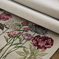 Bieżnik na stół naturalno, ciemnoróżowy 40x100 cm gobelinowy z nadrukiem letnich kwiatów