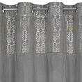Zasłona stalowo, złota z dekoracyjnym pasem z welwetu 140x250 cm przelotka - LIZA