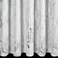 Zasłona biało, srebrna zdobiona nadrukiem błyszczących kwiatów 140x250 cm przelotka - CELIA