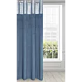 Zasłona welwetowa granatowa z dekoracyjnym pasem 140x250 cm przelotka - PERI
