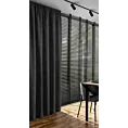 Zasłona czarna zdobiona nicią szenilową z tkaniny szyfonowej 135x270 taśma - REINA - Eva Minge